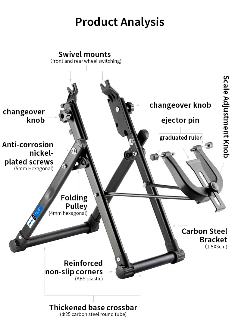 TOOPRE Klapp Fahrrad Felge Nabe Einstellung Tisch Reparatur Werkzeug Für Mountain Road Fahrrad Felge Aligner Fahrrad Radnabe Corrector – Detail 5