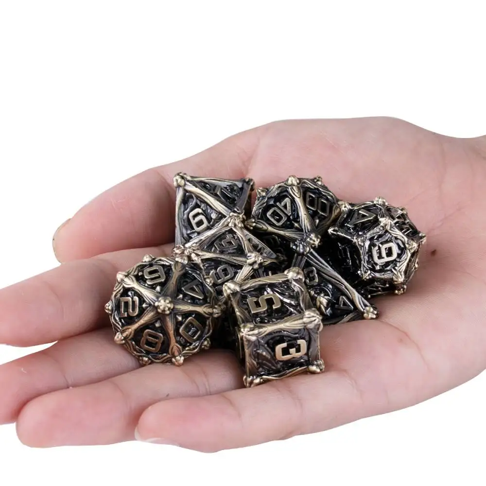 Metal dice set dnd metal dices Zinc Alloy Dnd Dice with Metal Case Role Playing Dice for Dungeons and Dragons D&D Set