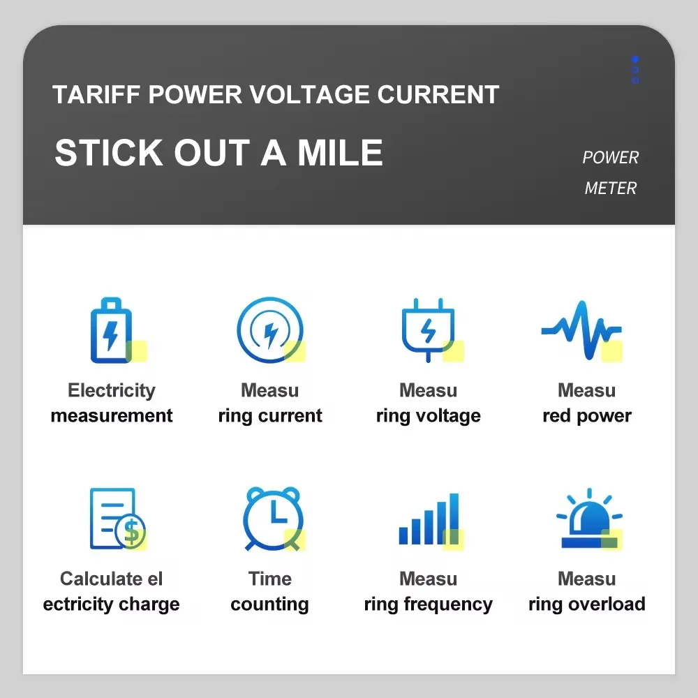 Power Meter Digital Power Meter Wattmeter Electricity Usage Monitor Voltage Voltmeter Ammeter Socket Tester Energy Meter White Backlight