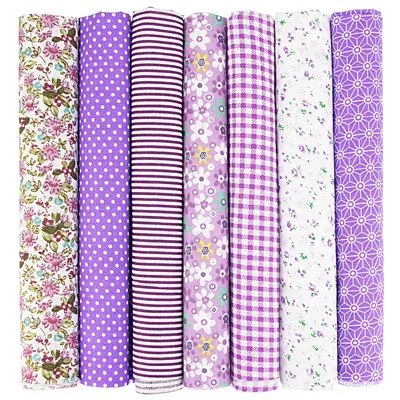 7-Piece Colorful Cotton Patchwork Fabric Set