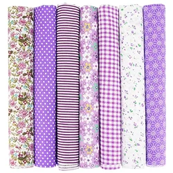 7 - Piece Colorful Cotton Patchwork Fabric Set - 25cm X 25cm (10)