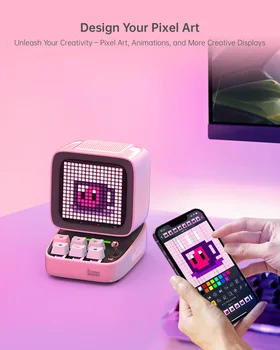 Divoom Ditoo-Pro Retro Pixel Art Bluetooth Portable Speaker Alarm Clock DIY LED Display Board, Cute Gift Home Light Decoration 2