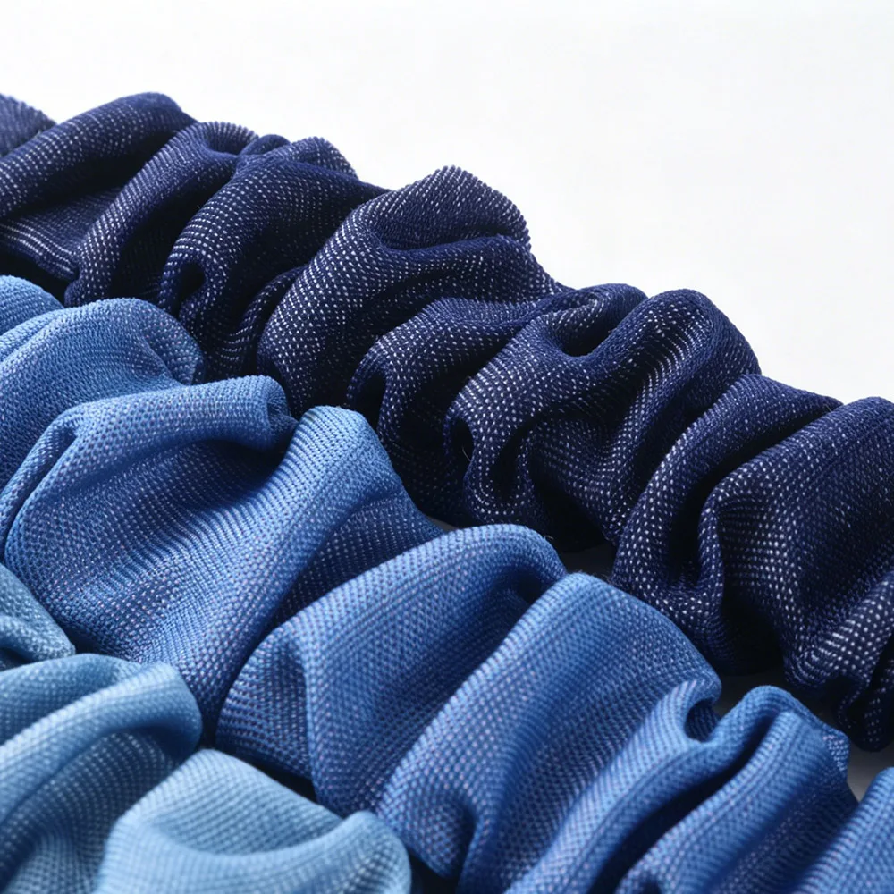 Denim Fabric Scrunchie Bracelet Strap