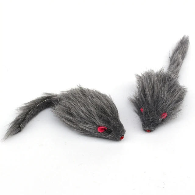 False Mouse Cat Pet Toys 18 cm Cat Long-haired Tail Mice Mouse Toys Soft Rabbit Fur Furry Plush Cat Toy For Pet Cats Dogs 3