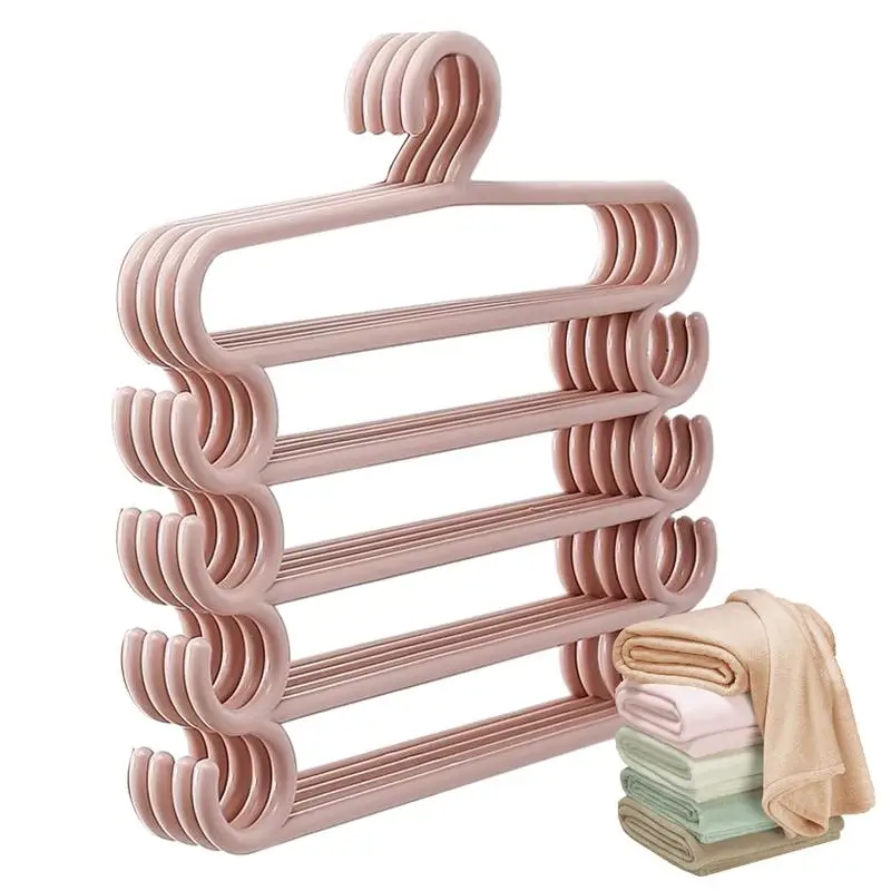 

Space Saving 5 Tier Magic Pants Hanger Rack Maximize Closet Space and Organize Pants Effortlessly Protable Cloth Pants Hangers