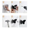 Stainless Steel Butterfly Shaped Wall Hanger Gold/Silver/Black Sturdy Towel Hangers Wall Mounted Anti-rust Key Holder Rack Hats 3