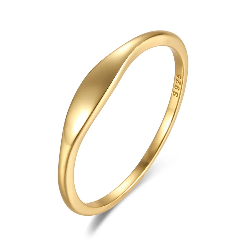 Silver Rings Simple 925 Sterling Silver Irregular Glossy Rose Gold Silver Color Finger Rings for Women Men Birthday Daily Jewelry Accessories silver ring silver rings