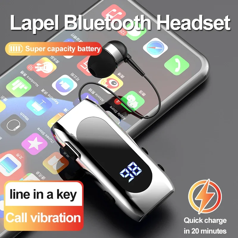 K55 Lavalier Business Bluetooth 5.2 Headphone Talk/music Time 20 Hours,led Digital Display,noice Cancelling Wireless Earphones 3