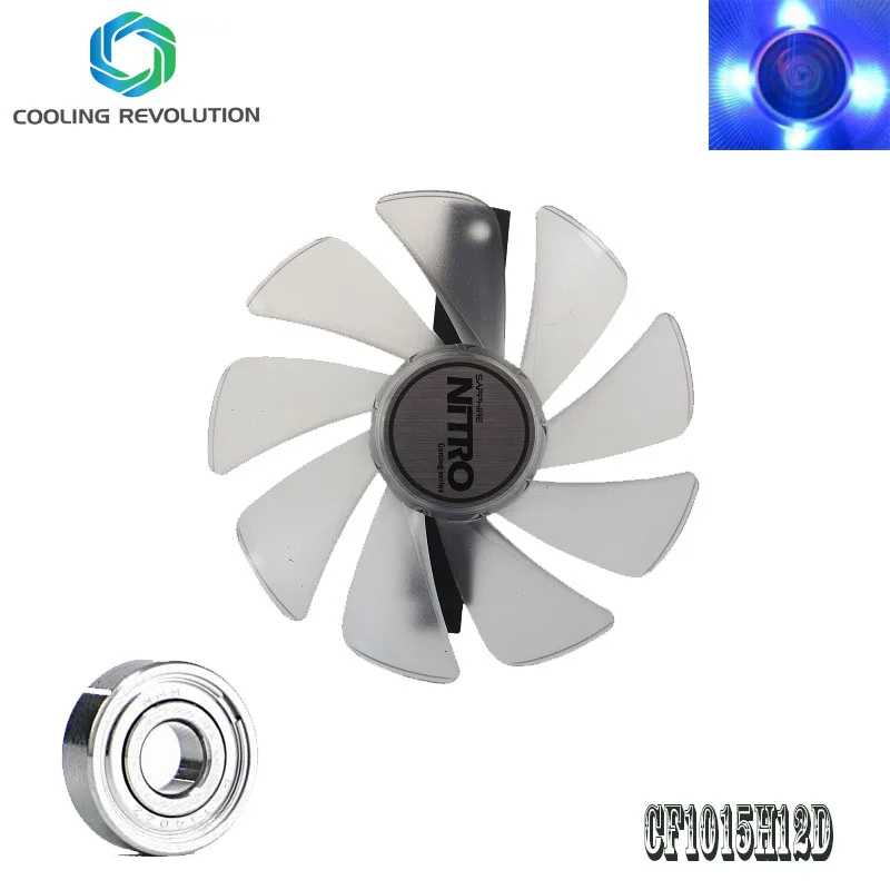 Substituição do Ventilador do Refrigerador Led Sapphire Nitro Rx590 Rx580 Rx570 Rx480 Rx470 4n0010220g Engrenagem Cf1015h12d 95 Milímetros - Imagem 2