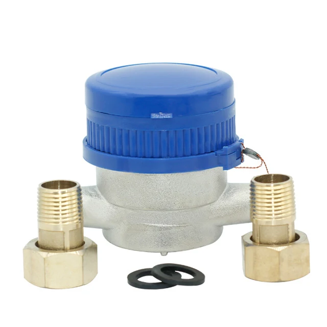 LXSG-13D ISO4064 Class B Single Jet Water Meter Dry Dial Brass Nickel Plated Mag
