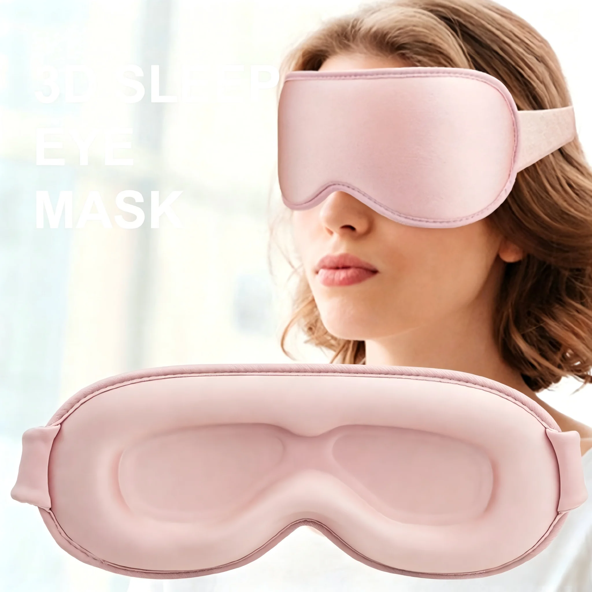 Enhanced Memory Foam 3D Sleep Mask - Light-Blocking Contoured Eye Cover with Adjustable Strap for Ultimate Comfort