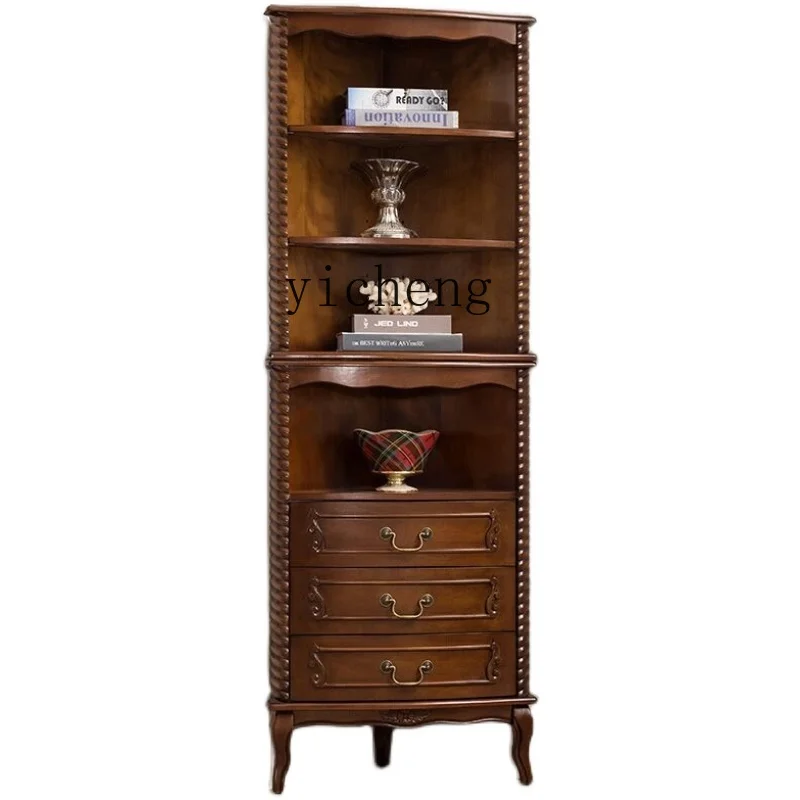 

ZC Retro Triangle Cabinet Bedroom Corner Curio Cabinet Corner Wine Cabinet Locker Bedroom Clothes Closet