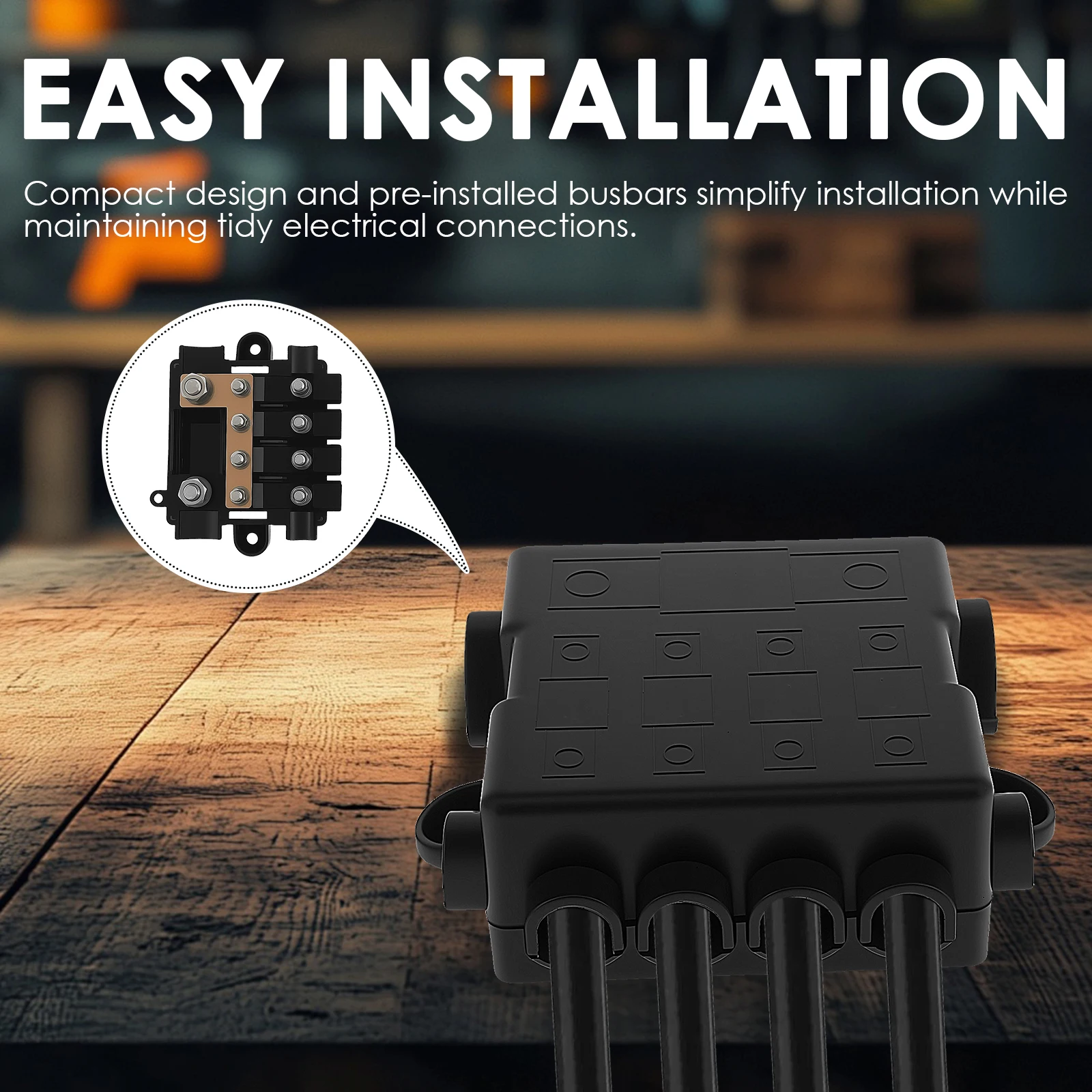 Heavy Duty 5-Way Fuse Box with Bus Bar for Automotive and Marine Applications