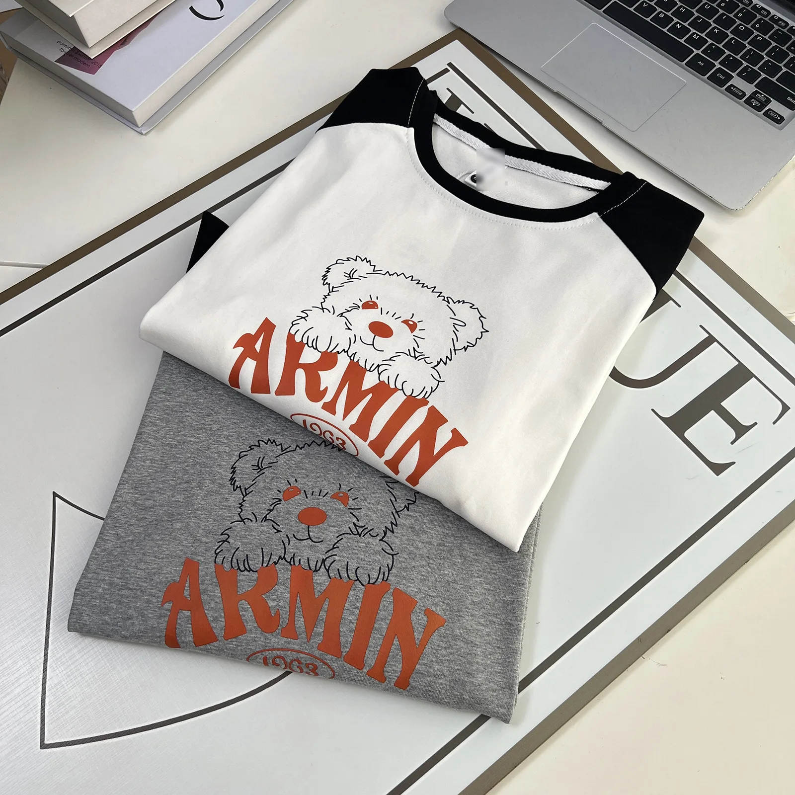 Fashion Plus Size Women's T-Shirt Autumn Stylish And Youthful Multi Color Bear Print Long Sleeve Top 6264