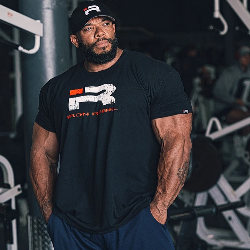 2025 الرياضة تي شيرت رجالي كم قصير اللياقة البدنية...