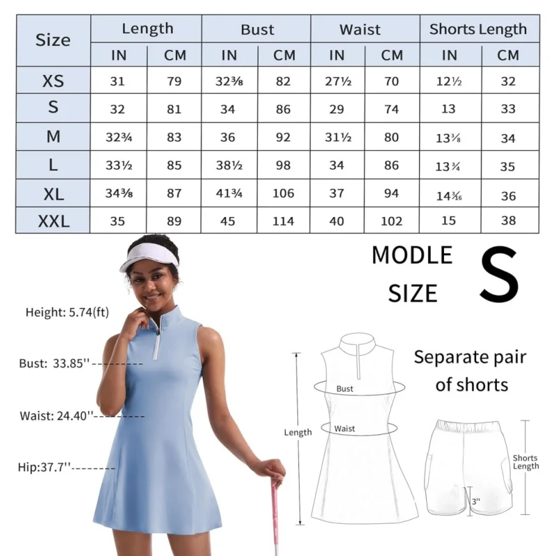 Tennis Dress for Women Tennis Golf Dresses Built in Shorts and Pockets Sleeveless Workout Athletic Dresses women dress sports clothing
