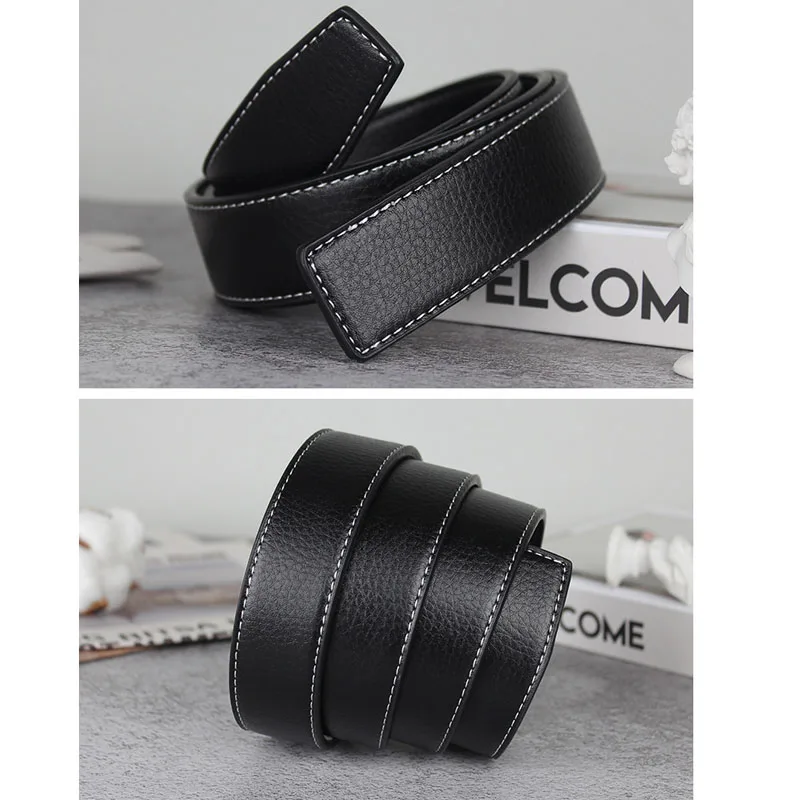 Luxury Design Men's Leather Belt Brand Fashion Casual Business Flat Belt Buckle Jeans Accessories Width: 3.3CM leather belt mens belt jeans belts jeans accessories