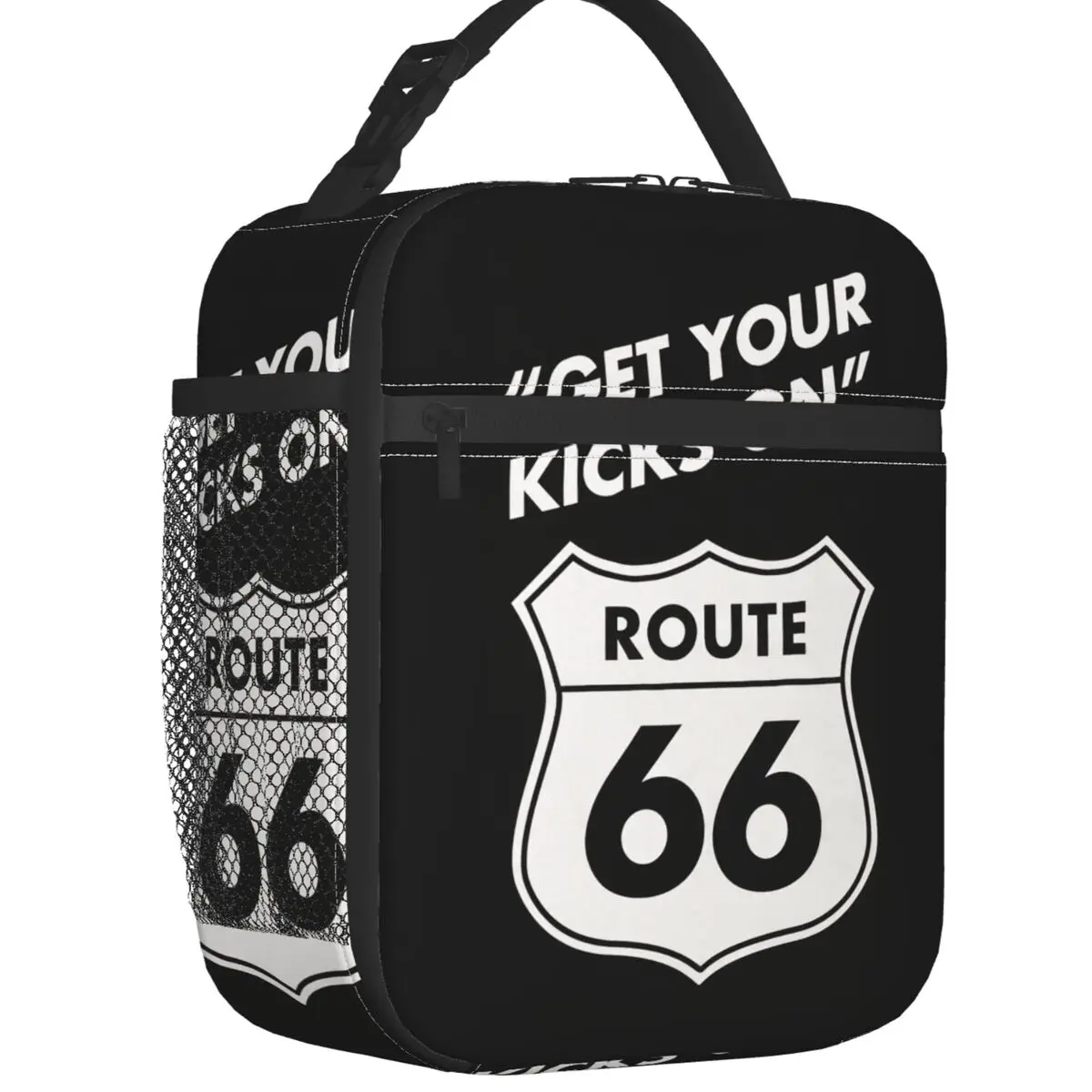 

Get Your Kicks On Route 66 Thermal Insulated Lunch Bags USA Highways Portable Lunch Container for Kids School Storage Food Box