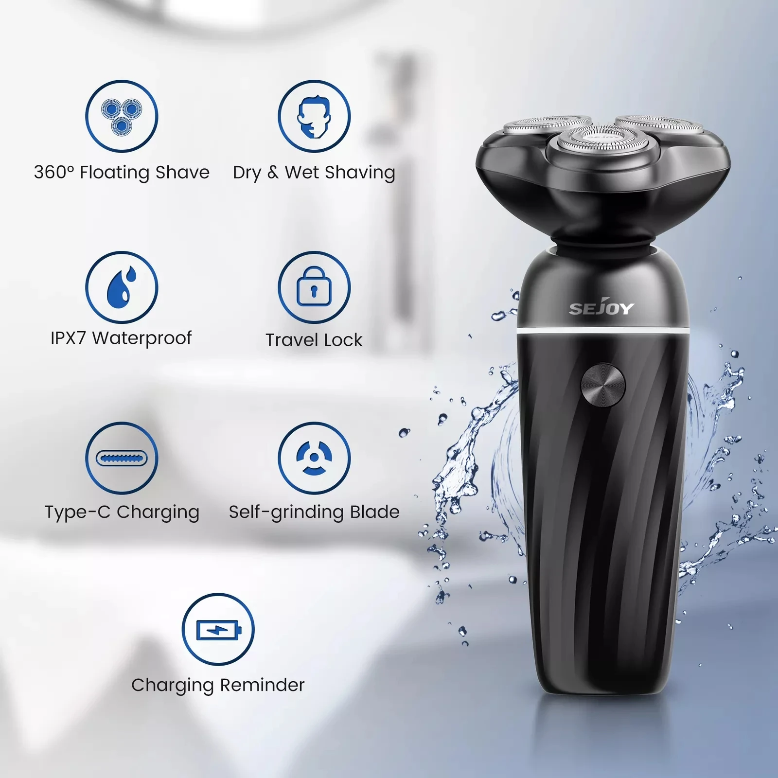Sejoy Electric Razor Waterproof 3D Shaving Machine