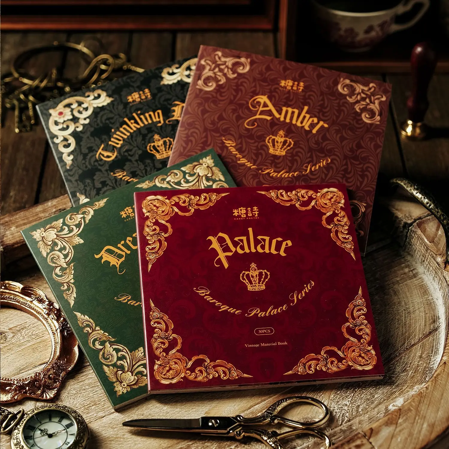 

30pcs/lot Memo Pads Material Paper baroque palace Junk Journal Scrapbooking Cards Retro Background Decoration Paper