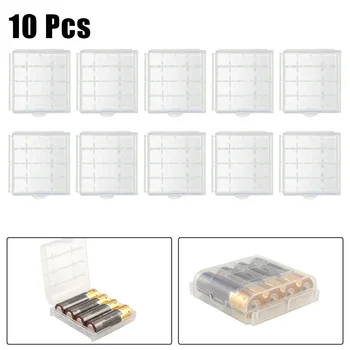 10 X Custodia protettiva in plastica per batteria Supporti per coperchio Scatola di immagazzinaggio batteria AA/AAA Organizzatore per contenitori per batterie 4xAA 5xAAA