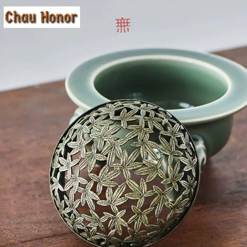 Sanyang Kaitai Yue Kiln Celadon  Incense Holder Boutique Three Legged Water Fountain Decoration Scented Aromatic Candles Teaware