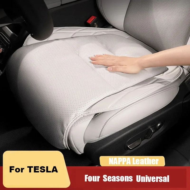 Tesla Model Y 3 Highland S X Cybertruck 폼 드라이버 시트 Nappa Leather Anti-Slip Pad 용 새 카시트 쿠션 화이트