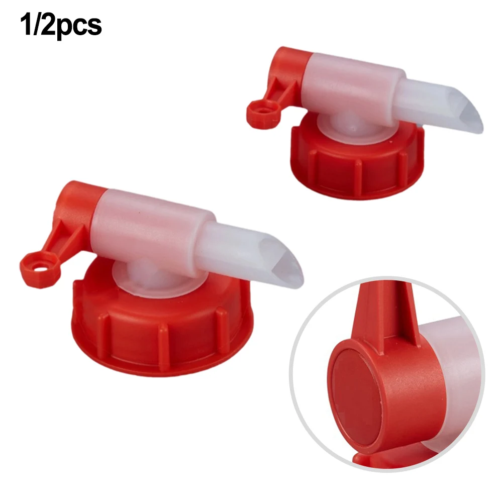1/2 Stück DIN 61 DIN 51 Gewinde-Ausgießhahn für Kanister 65mm/75mm Kunststoff-IBC-Ablaufventil Ersatz-Auslassventil – Detail 1
