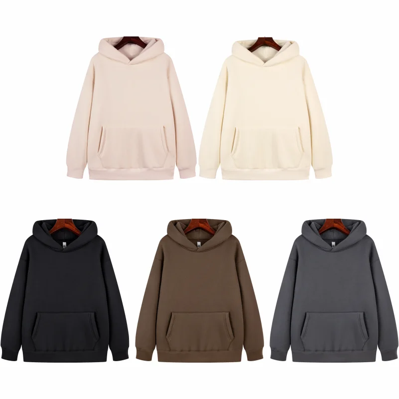 Winter Men Women Fleece Warm Sweatshirt Custom Logo Thick Fashion Hoodie Embroidery Personality Design Casual Sweater Printing