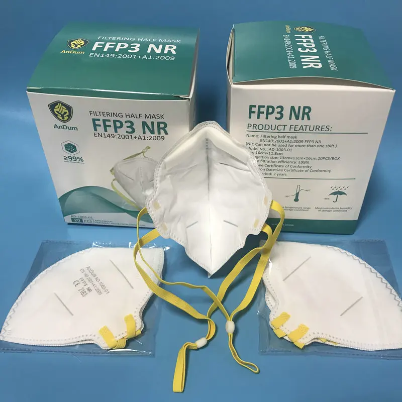 FFP3 face mask EU CE certified 7-layer 99 level protection for adults, individually packaged with sponge strips mascarillas ffp3 6