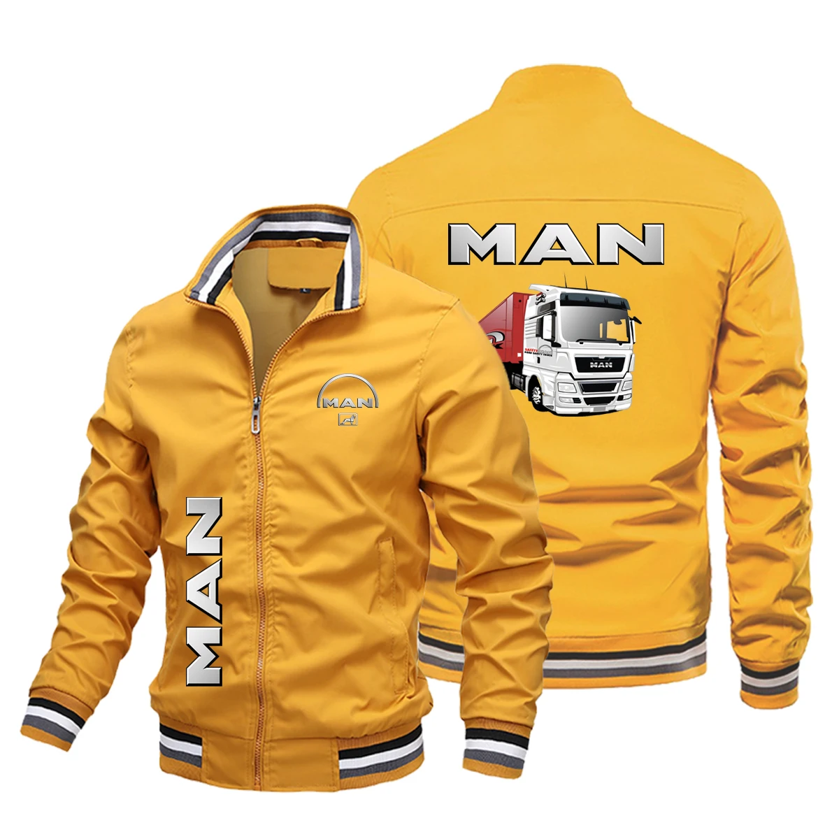 Men Jacket MAN Truck Print Jacket Trendy Windbreaker Outdoor Sports Casual Truck Driver Men Clothing Coats Tops