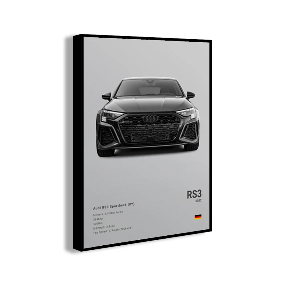 Wall Art Print Famous Cars R8 RS3 M3 M5 G63 AMG F40 STO Decorative Mural Modern Home Decor Birthday Gift Unframed