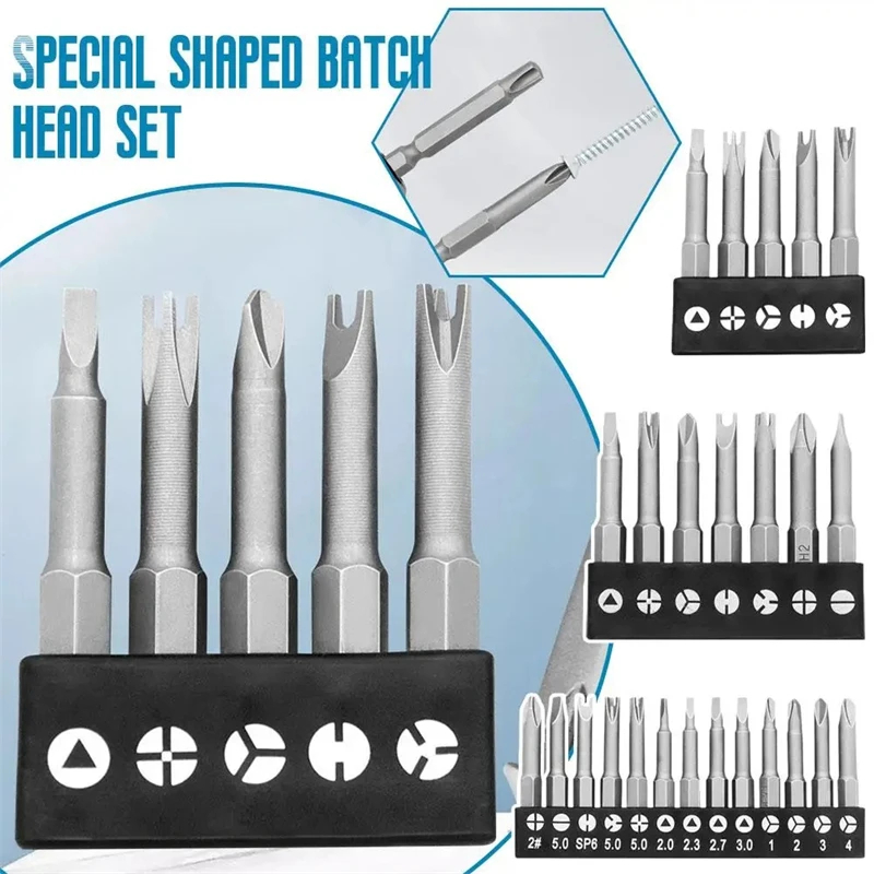 Magnetic Screwdriver Set - Hex Shank Y U Triangle Bits With Storage Case