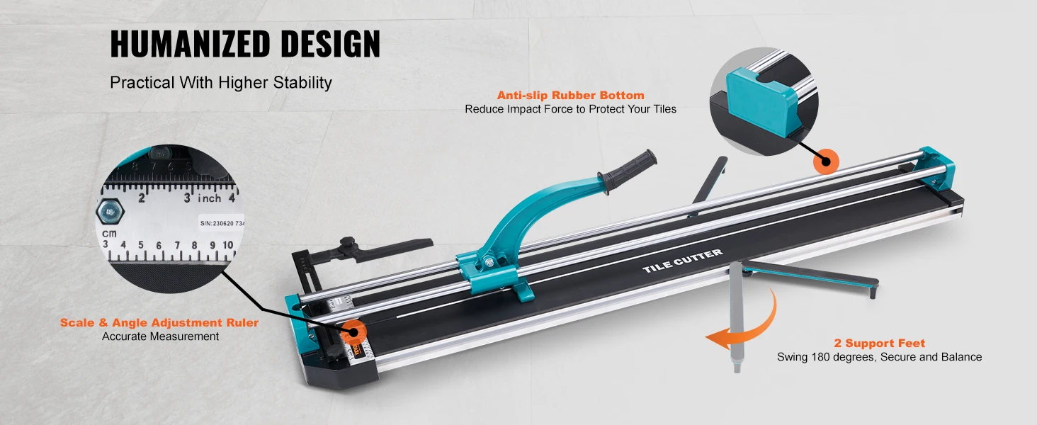 SucceBuy Manual Tile Cutter Porcelain Ceramic Tile Cutter with Tungsten Carbide Cutting Wheel Infrared Positioning Anti-Skid
