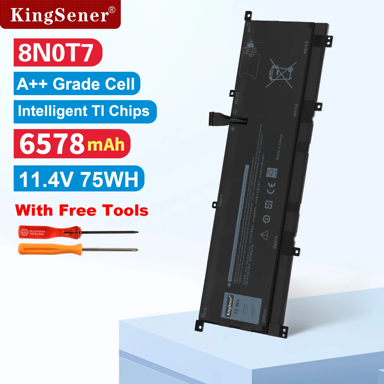 KingSener 8 n0t7 75Wh P73F Laptop bateria do DELL precyzja 5530 2 w 1 XPS 15 9575 serii 2 w 1 Notebook TMFYT darmowe narzędzia