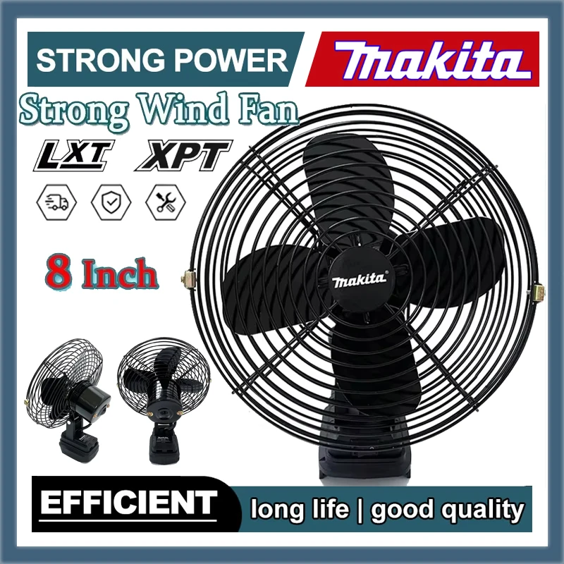 8 Inches Wireless Outdoor Fishing Desktop Portable Metal Fan Camping Fan Strong