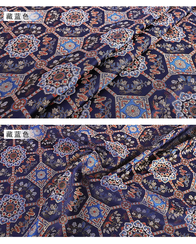 Neuer chinesischer Stoff im Song-Brokat-Stil, Vintage orientalischer Jacquard-Seidenstoff für Modedesigner und Kleiderherstellung. – Detail 8