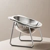 Raised Cat Bowls Tilted Neck Guard Cat Food Bowl 304 Stainless Steel Shatter-resistant Elevated 15° Pet Supplies For Puppy Cat 3