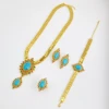 HY Women's Blue Pine Zircon Jewelry Set Necklace Earrings Ring Bracelet Dubai Saudi Party Engagement Accessories Dropshipping