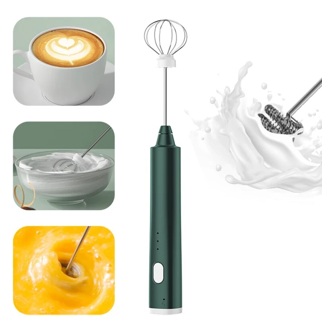 1 PCS USB Rechargeable Handheld Egg Beater 3 Speeds Electric Milk Frother  Foam Maker Mixer Coffee
