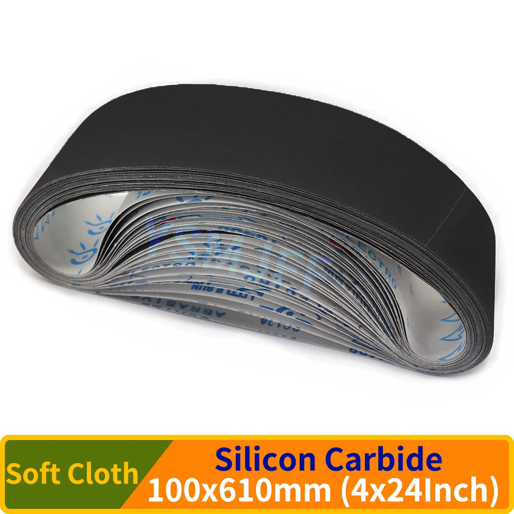 10 Courroies De Ponçage Carbure De Silicium 3x24 Pouces – Grain 400, Imperméables, Pour Usage Professionnel