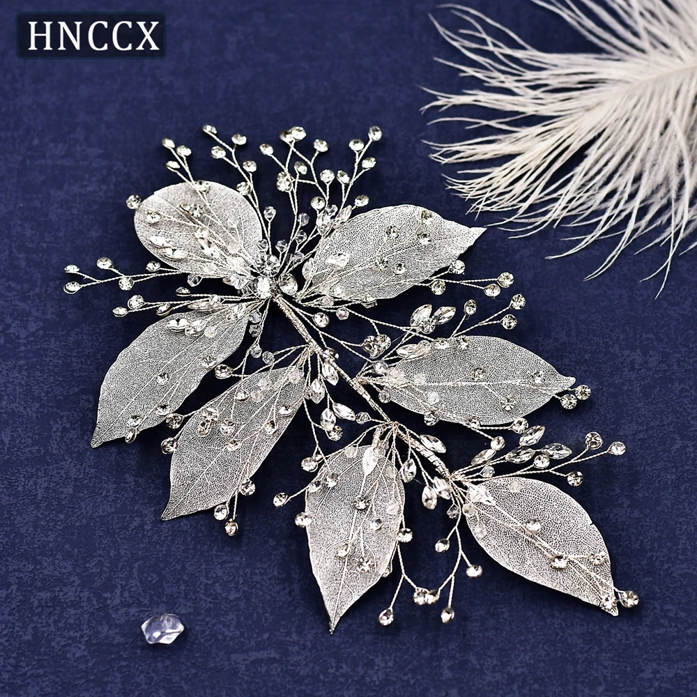 HNCCX Brides Leaves Rhinestone Headpiece Elegant Girls Bridal Side Hair headdress Headband Wedding Hair Accessories CP285