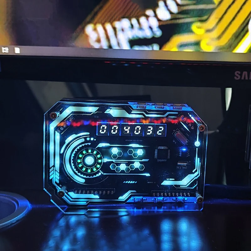 

6-дюймовые цифровые трубки Cyberpunk RGB светодиодный часы художественное чувство технологии игровая атмосфера комната аксессуары для украшения рабочего стола