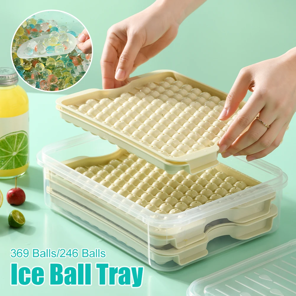 

246/349 Ice Ball Mold Hockey Frozen Mini Ball Maker Mold Round Ice Cube Mold With Container Ice Tray Box Cocktail Kitchen Tools