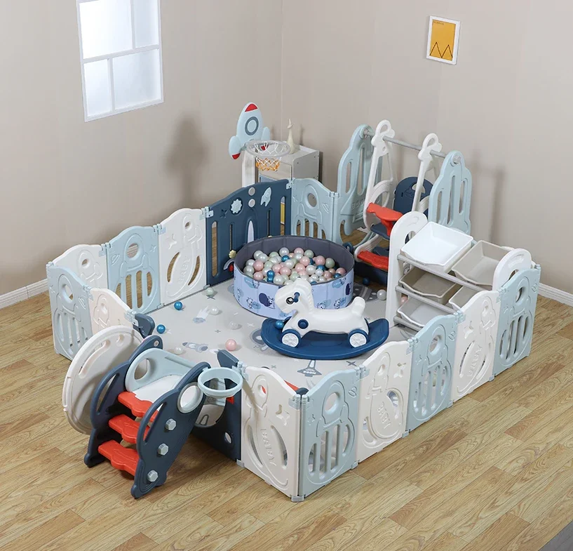 Plastic Kids Baby Playpen Fence Children Playard with Gate Playpen Easy Installation for Baby 18 Panel