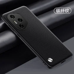 Carbon Fiber PU Leather Anti - Shock Matte Bumper Case for HONOR 400 Pro (Matte black)