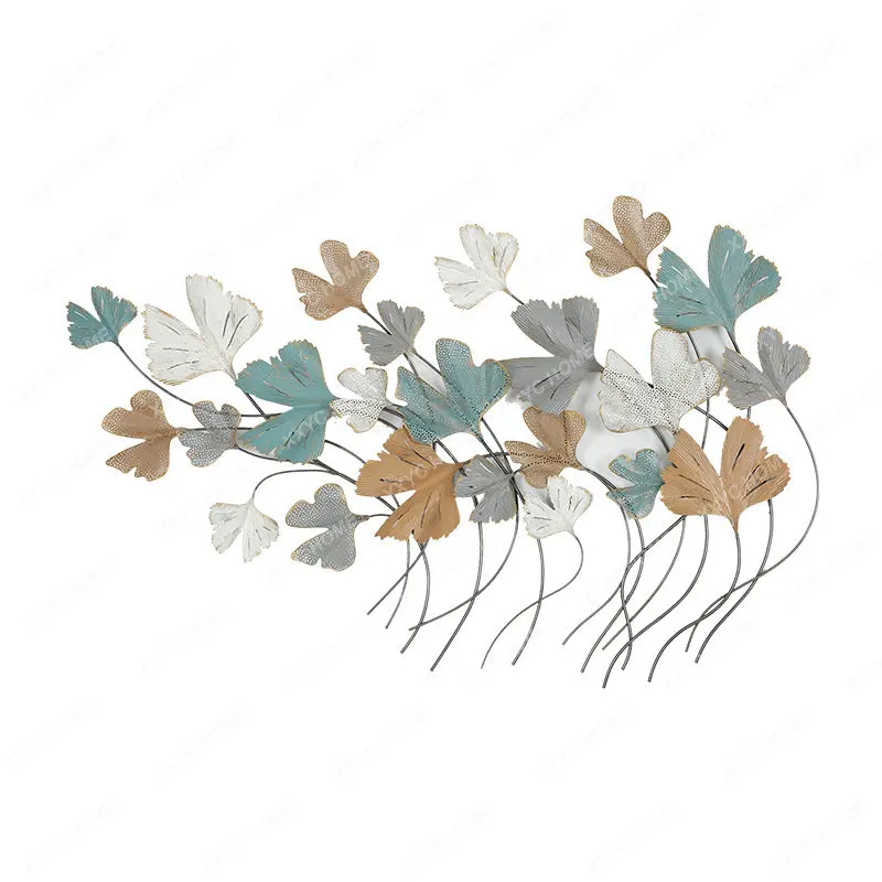 

Creative Living Room Pendant Sofa Background Wall Decorations Retro Iron Art Colored Leaves Wall Decoration Bedside Ornaments