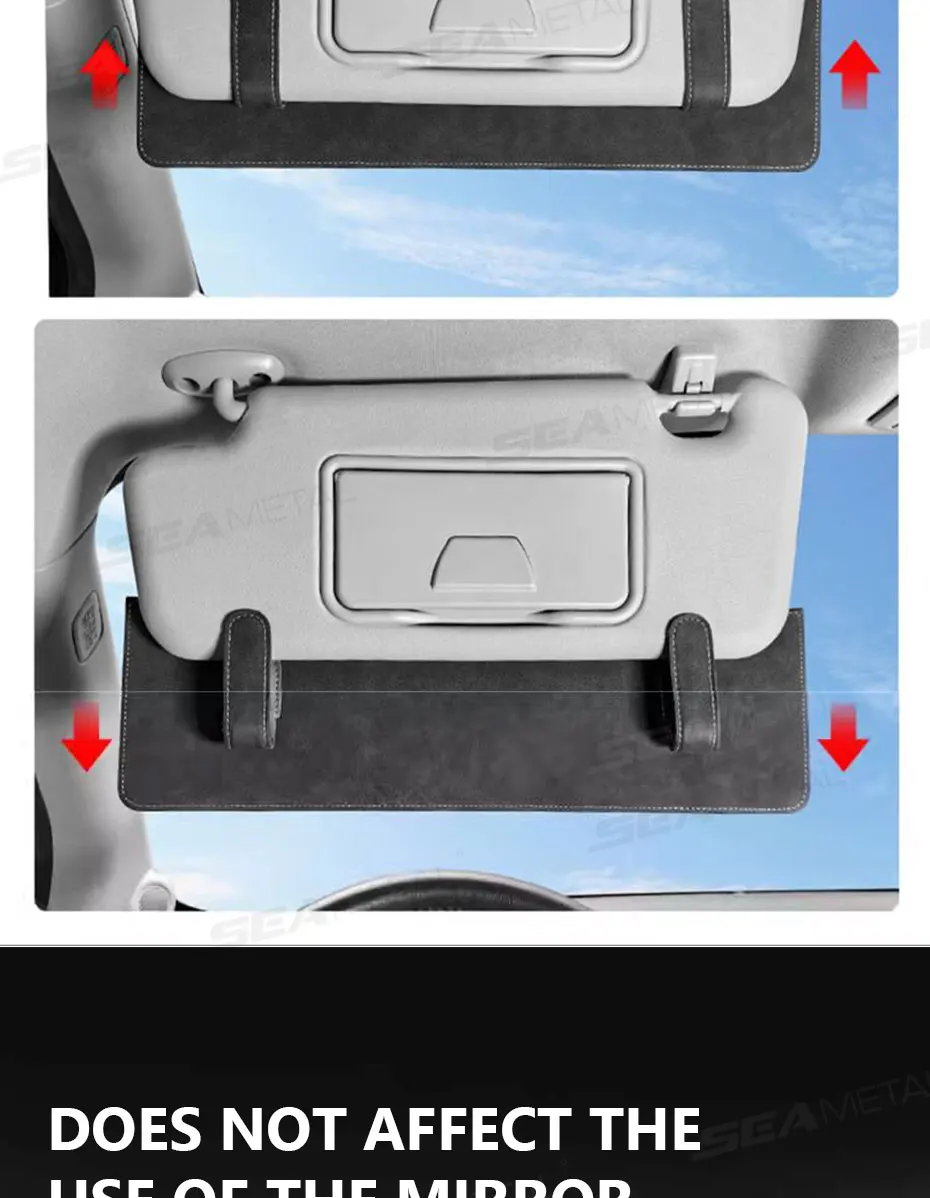 BLALION Verstellbare Auto-Sonnenblenden-Verlängerung, schnelle Installation, Wildleder-Sonnenblende-Aufsatz, geeignet für sicheres Fahrerlebnis – Detail 5