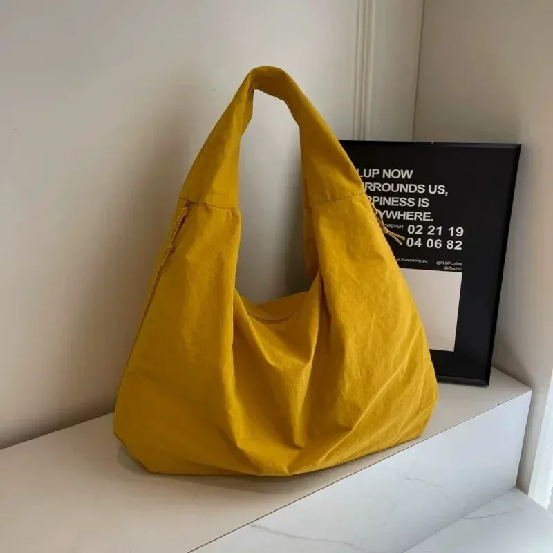 Women Simple Shoulder Bag Multi-Pocket Commuting Tote Bag Large Capacity Nylon Underarm Bag Versatile Shopping Handbag Tote - 2