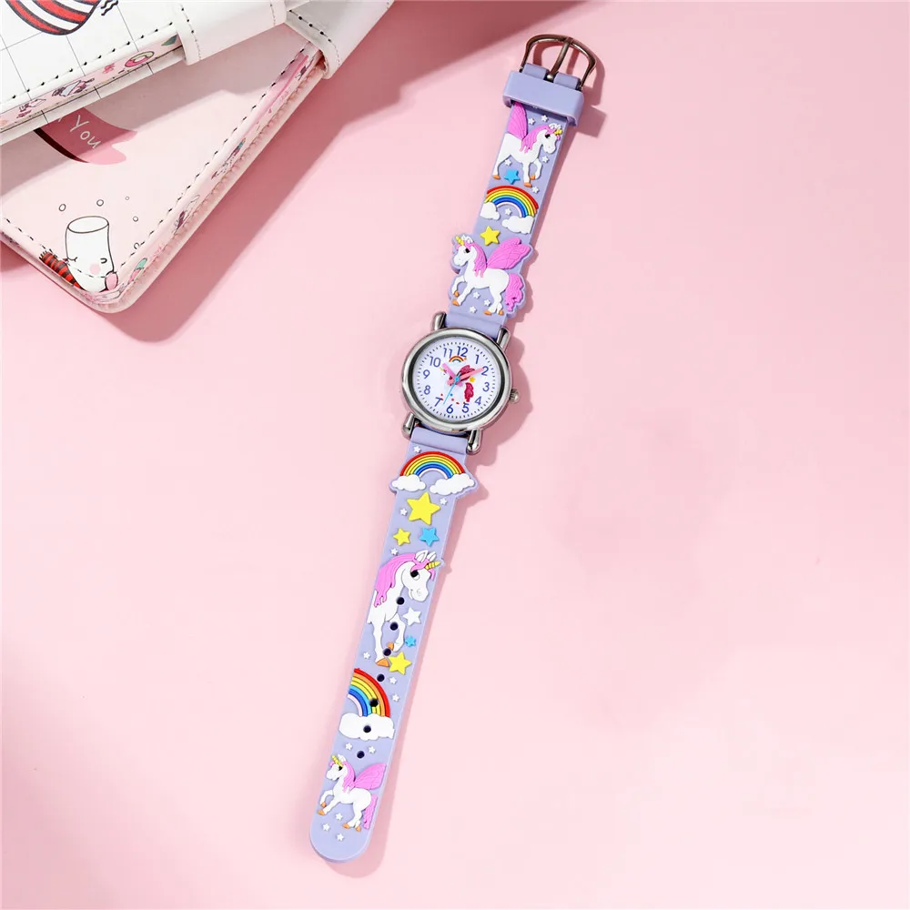 New Style CHILDREN'S Watch Love Rainbow Pony Kid Quartz Watch Plastic Strap 4